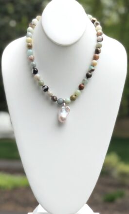Amazonite Baroque Pearl Detachable Pendant
