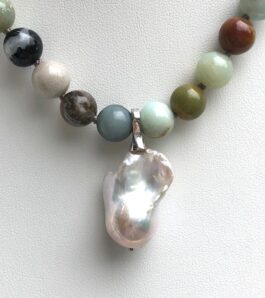 Amazonite Baroque Pearl Detachable Pendant
