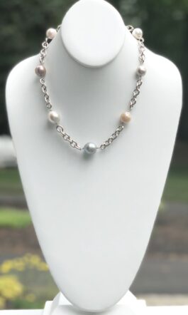 SIMPLE CHAIN, FRESHWATER PEARL, SHORT