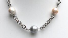 SIMPLE CHAIN, FRESHWATER PEARL, SHORT