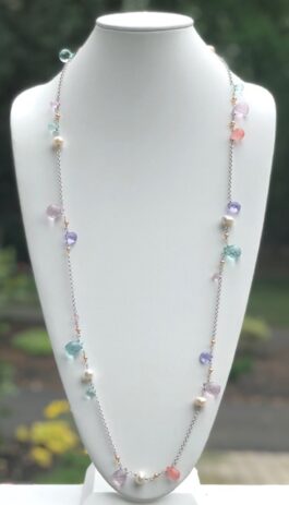 ASSORTED FACETED CRYSTALS, FRESHWATER PEARLS