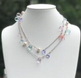 ASSORTED FACETED CRYSTALS, FRESHWATER PEARLS