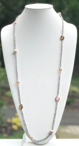 SMOKY CRYSTALS, CRYSTAL MEDALLIONS, FRESHWATER PEARLS