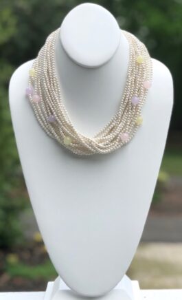 MULTI-STRAND FRESHWATER SEED PEARLS, PASTEL AGATE