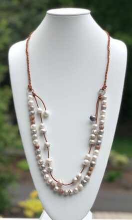 LEATHER, FRESHWATER PEARLS, AGATE