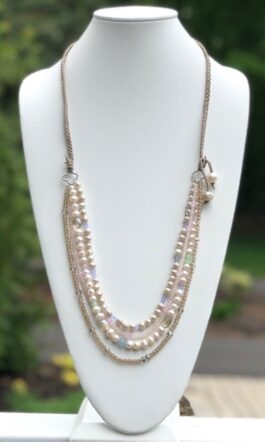 LEATHER, FRESHWATER PEARLS, CRYSTALS