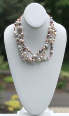 LEATHER, FRESHWATER PEARLS