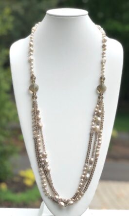 FRESHWATER PEARLS, CRYSTALS, BROWN TONES