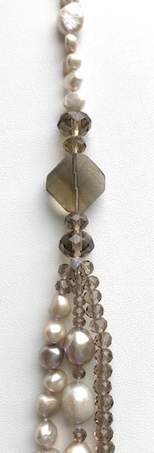FRESHWATER PEARLS, CRYSTALS, BROWN TONES