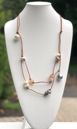 “FREE FORM”, FRESHWATER/SHELL PEARLS, AGATE