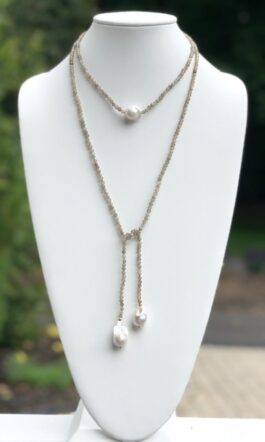 LABRADORITE, FRESHWATER BAROQUE PEARLS