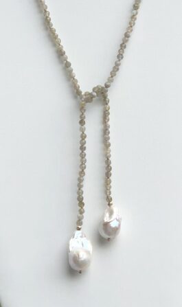 LABRADORITE, FRESHWATER BAROQUE PEARLS