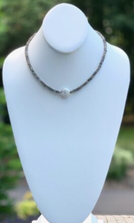 LABRADORITE STONES, FRESHWATER COIN PEARL