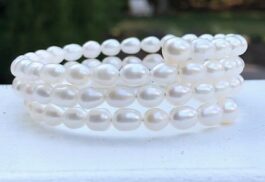 COILED BRACELET, FRESHWATER PEARLS