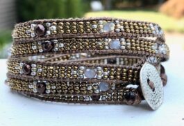 WRAP BRACELET, SEED BEADS, SEMIPRECIOUS STONES