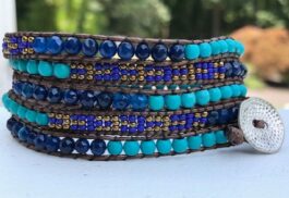 WRAP BRACELET, SEED BEADS, SEMIPRECIOUS STONES