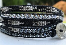 WRAP BRACELET, SEED BEADS, SEMIPRECIOUS STONES