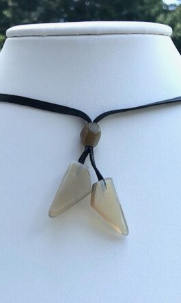 HORN JEWELRY, LACQUERED (APPLIED SHINY FINISH), ADJUSTABLE CORD