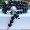 wooden beads, shell pearl, glass beads. wrap, stretch, handcrafted, dark brown, mala, wrap around wrist