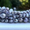 Freshwater pearls, nuggets, multistrand, gray, peacock