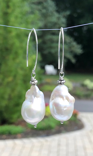 High quality freshwater pearls, sterling silver, beaded design