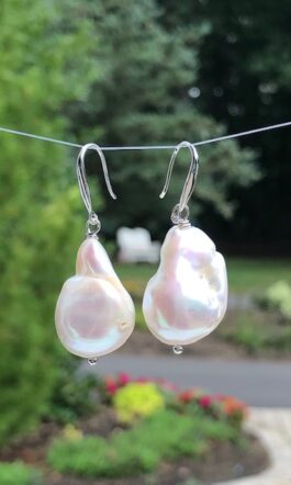 POPULAR, SIMPLE BAROQUE FRESHWATER PEARLS, STERLING SILVER