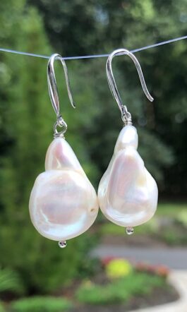POPULAR, SIMPLE BAROQUE FRESHWATER PEARLS, STERLING SILVER