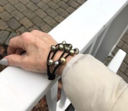 Cool Combo, Suede, Tinted Freshwater Pearls, Assorted Colors, Magnetic Clasp